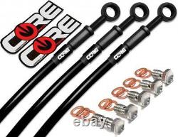 Yamaha R1 Brake Lines 2004 2005 2006 Black Front Rear Stainless Steel Braided